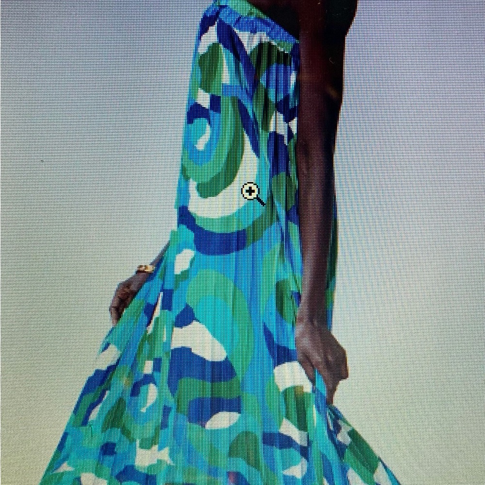 New York & Company Vibrant Blue and Green Maxi Dress